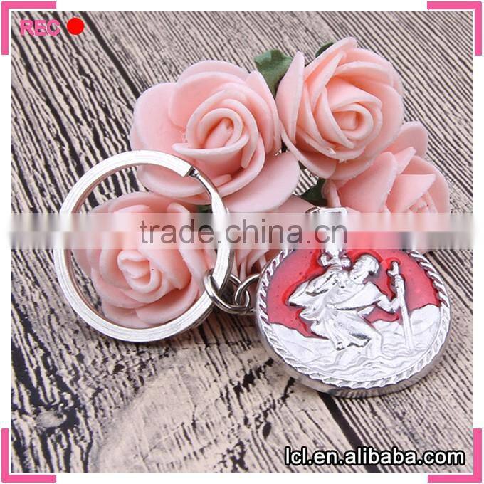 Cheap custom religious bike keychain, make your own logo metal key chain wholesale