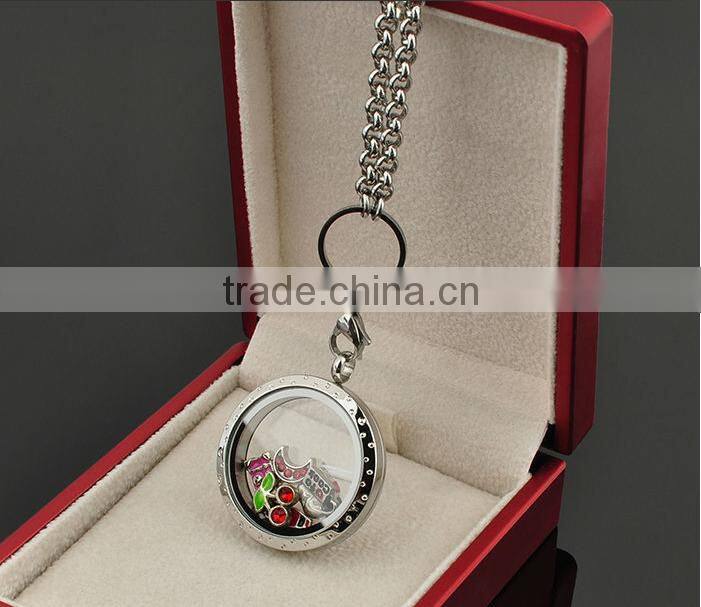 silver living glass floating locket pendant