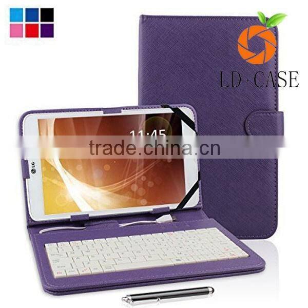 Fashionable leather case with keyboard for 9.7 inch tablet pc for iPad
