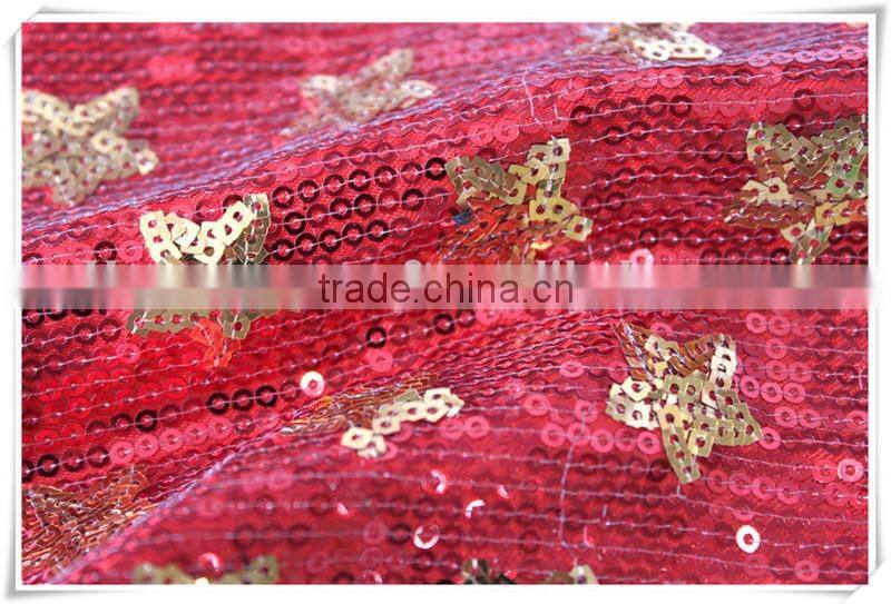 Fashion Spandex indian dresses sequin mesh fabric available in stock