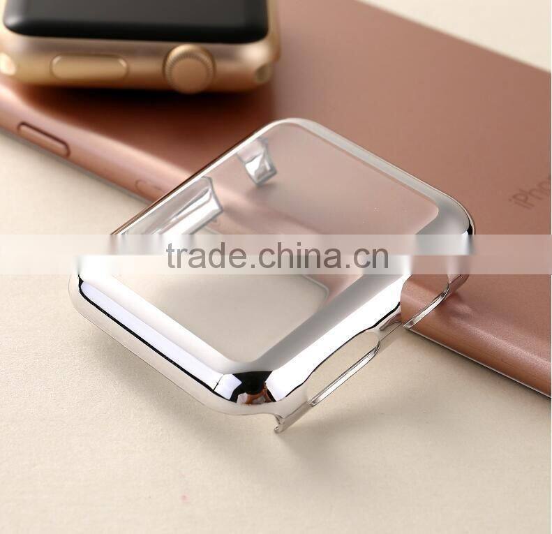 Electroplate Hard PC Case Cover With Protective Film For Apple Watch i Watch 38mm 42mm Shell Shockproof Frame Cover Shell
