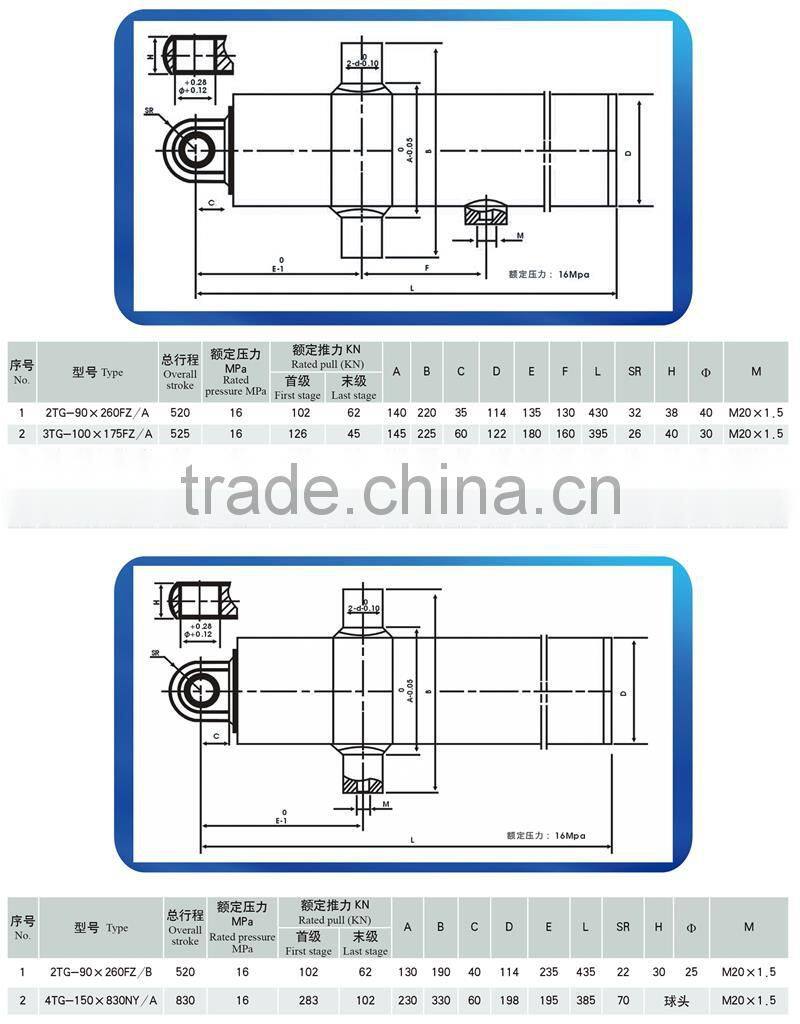 single acting telescopic cylinder