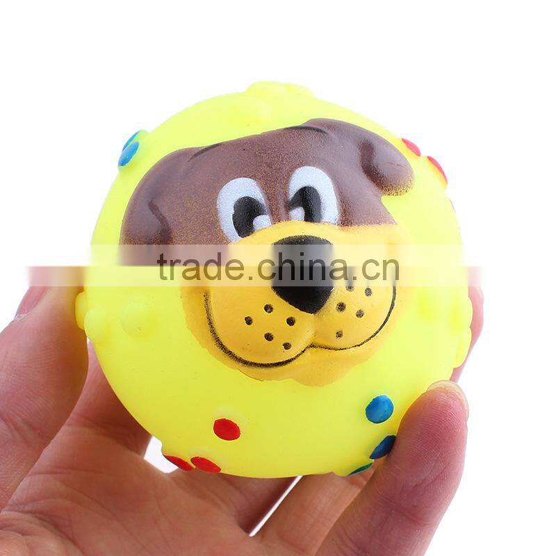 Evade glue pet toys ball with dog face on ball size 7 cm