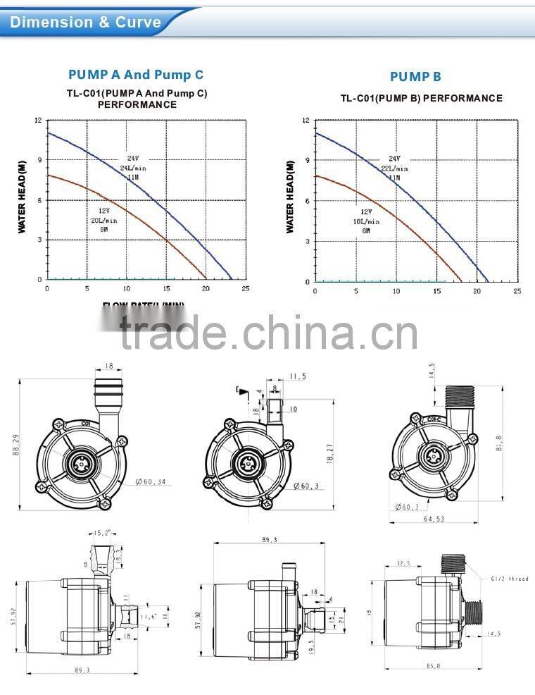 Brushless Small Electric instant water heater pump