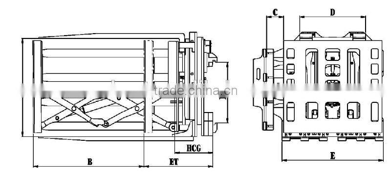 Invert push clamp for fork truck for bags, cartons, fertilizer, grains cements ,suguer ,canned goods