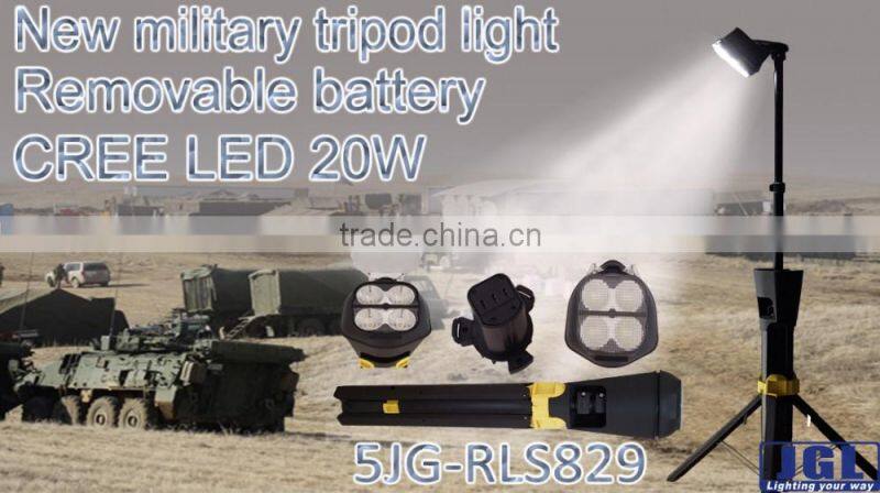 LED rechargeable telescopic tripod light portable and moveable light tower