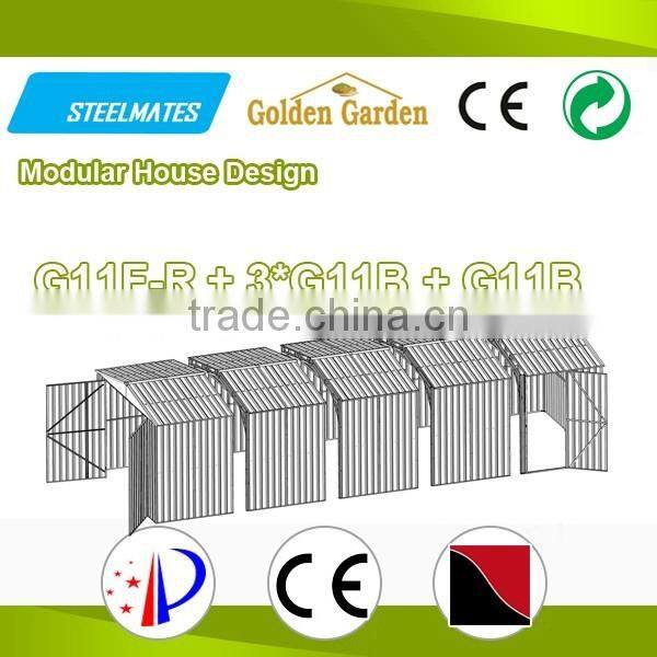 Safety sliding door metal garden shed with greenhouse storage