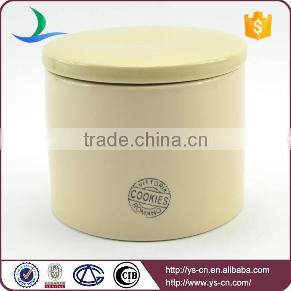 wholeasale simple 2sets combination stoneware canister with decal