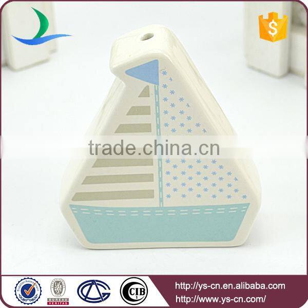 two thread hole ceramic sailboat hanging