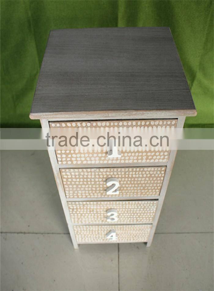 Unfinished solid bright white color wooden furniture for 4 hole