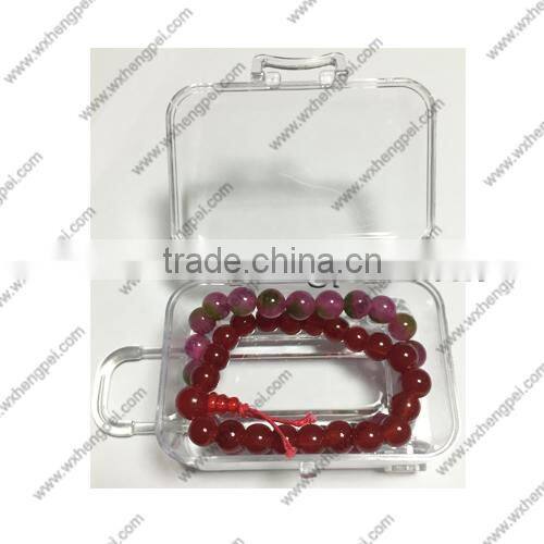 Cleverish portable cute transparent trunk plastic storage jewelry wedding box kit