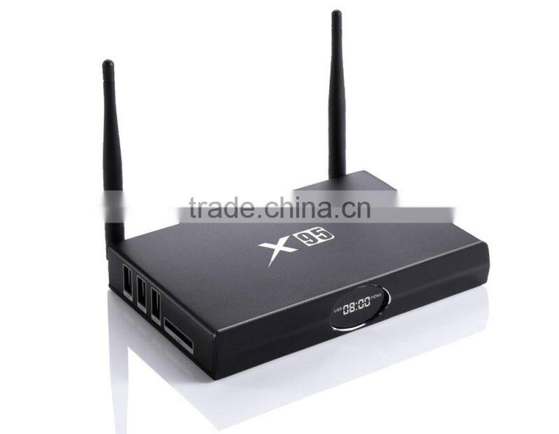 2016 Roofull Metal Housing Google Android5.1 TV Box X95 with Amlogic S905 Quad Core Smart TV Box