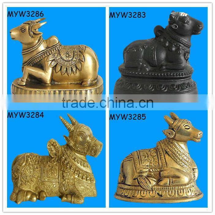 Slivery OX lord krishna statue Resin radha krishna bronze large animal statues