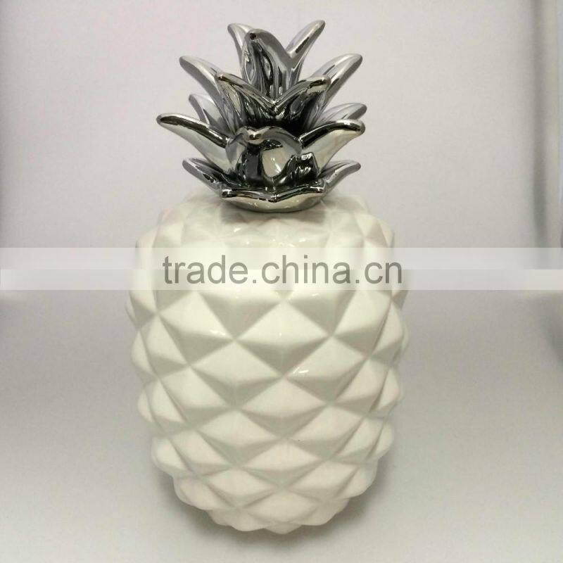 Home decor 2016 ceramic glazed pineapples wholesale