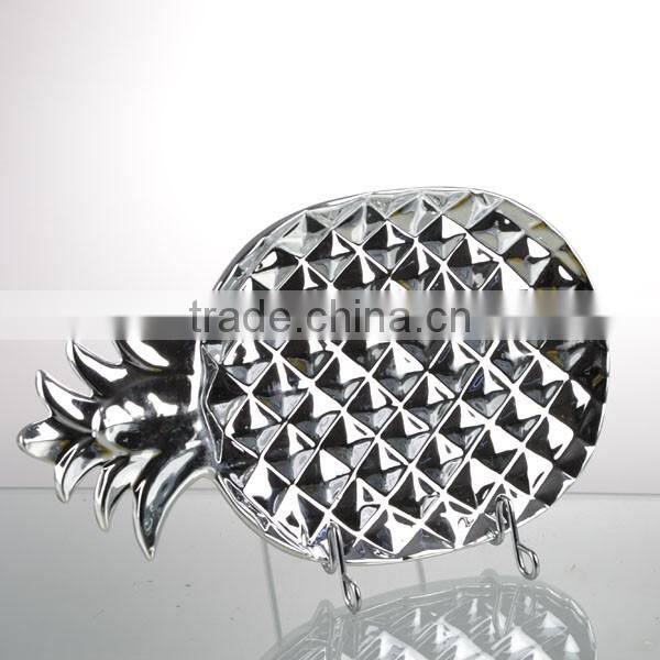 set of 3 electroplate jack fruit plate