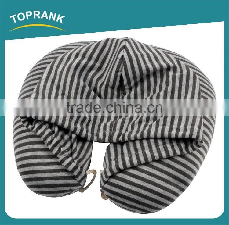 New Design Custom Printed Pillow Case U Shape Travel Hoodie Neck Pillow Travel Hooded Pillow With Sweatshirt Hat