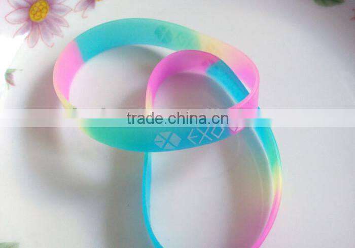 Luminous Colorful Rubber Bands silicone Bracelet