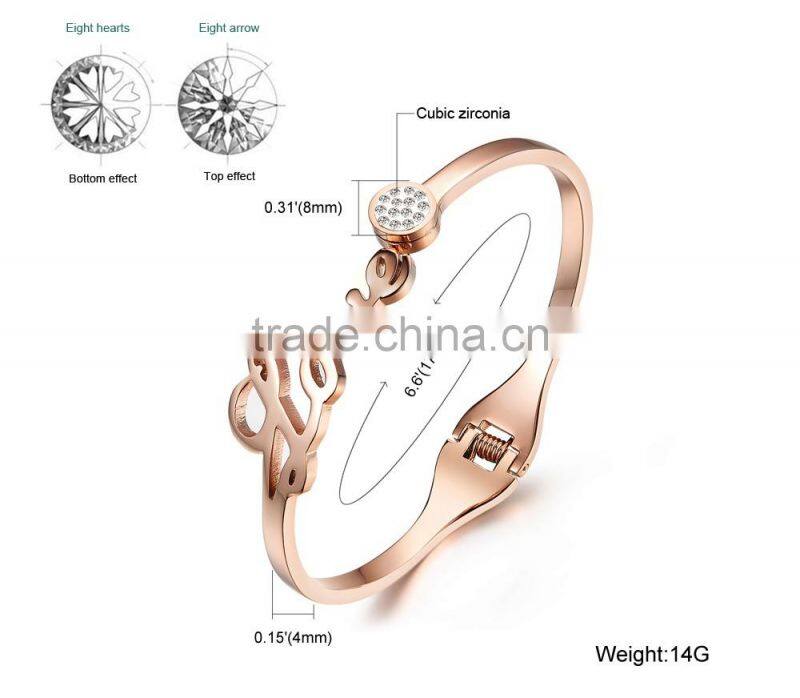 New Design Lady Jewelry Love Bracelet Rose Gold Color Titanium Steel Bracelet Bangle