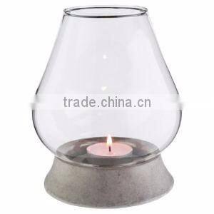 black metal and glass hurricane candle holder