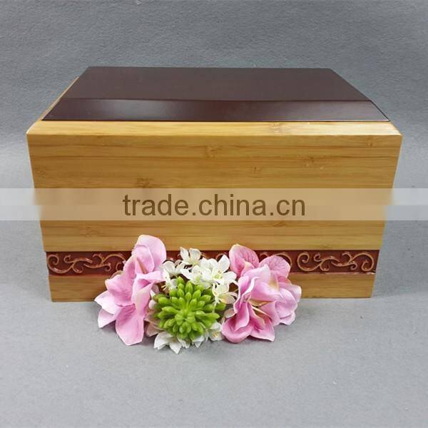 100% Solid Bamboo material handmade adult funeral urn for cremation