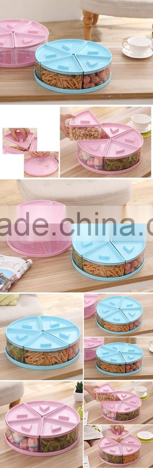 emc 2017 plastic candy box 5 divided storage box with cover food container with cover