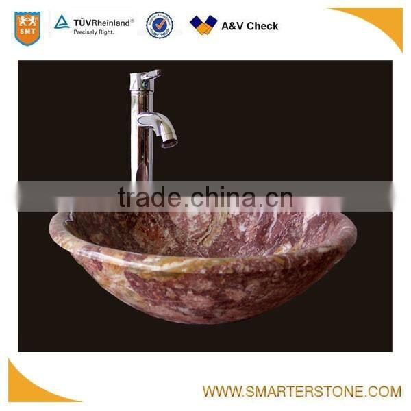 Amazing round red marble sinks with faucet and good price