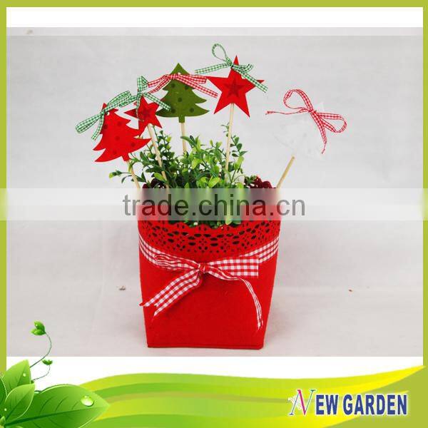 Garden decoration plastic and bamboo round decorative floral sticks