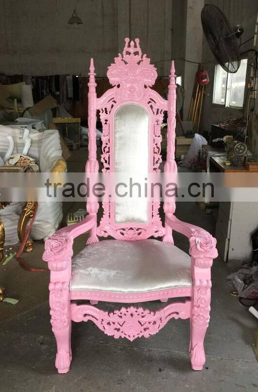 Miller gold color bride and groom royal wedding chair
