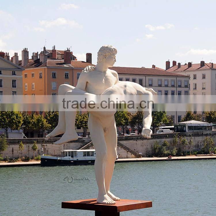 Outdoor decoration marble sculpture gay statues