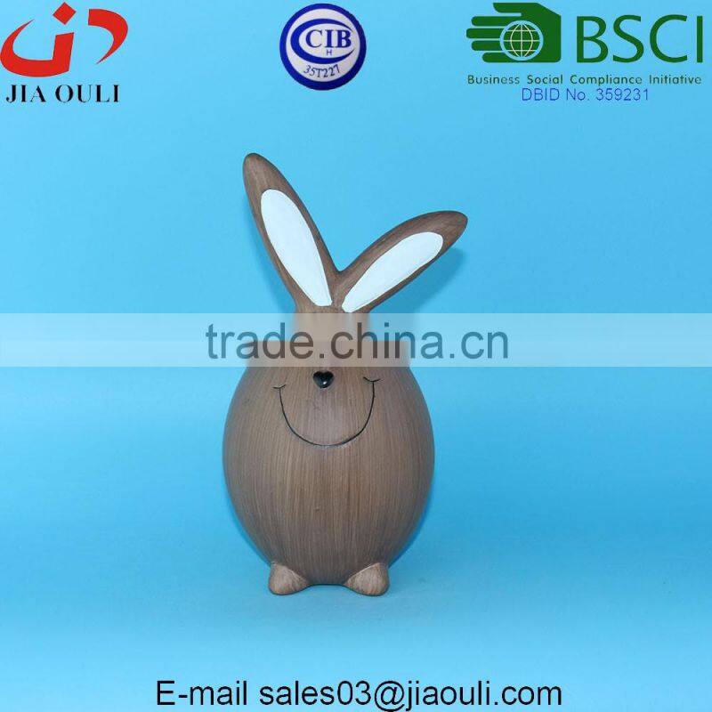 BSCI Audit Factory EASTER decorative lovely bunny, brown Ceramic rabbit