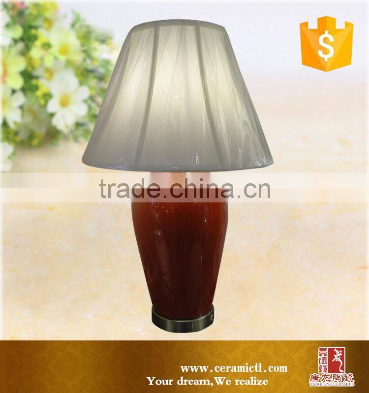 Chinese pink color vintage ceramic table lamps
