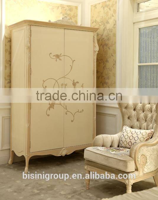 French style hand painted design fancy wooden children bedroom wardrobe design - BF07-70354W