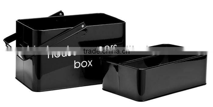 Black Housekeepers Carry Box with Removable Tray
