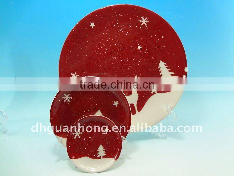 Round Ceramic Christmas Plate