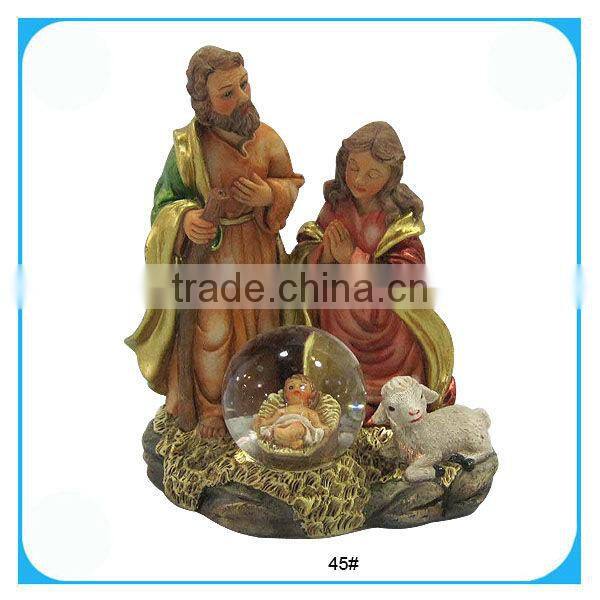 Nativity snow globe with led light