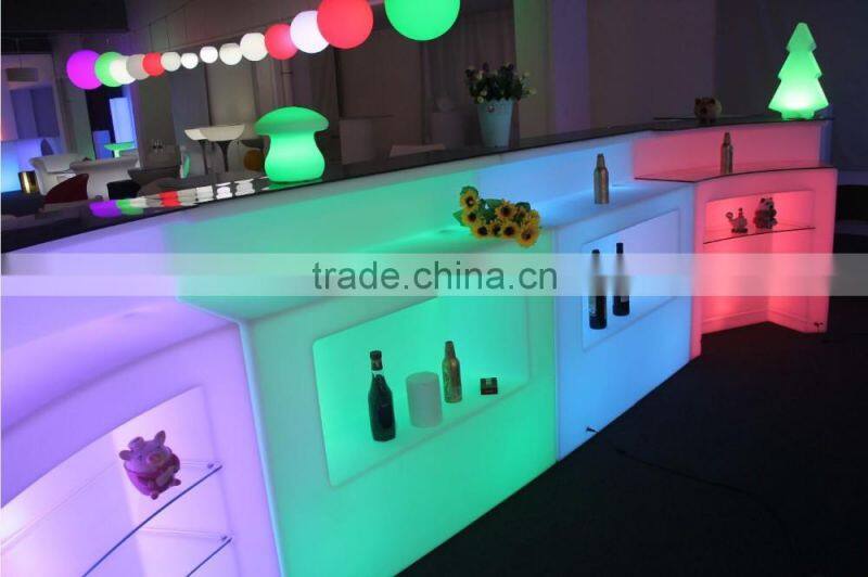 Led shop showroom reception counter designs home party light up bar counter