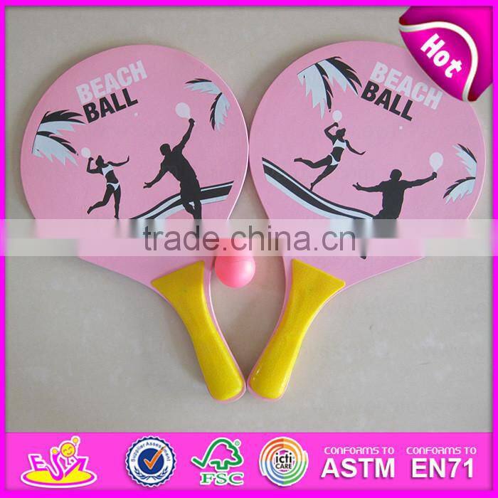 2015 Shot kids Wooden tennis beach Rackets,New Wooden beach rackets with ball,High quality for match beach tennis racket W01A109
