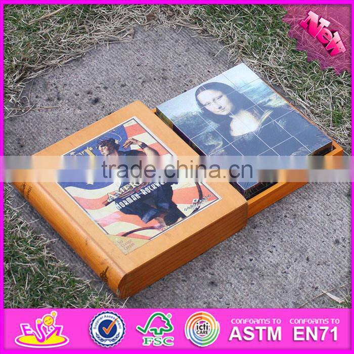 2017 New design educational toy children wooden cube puzzle W14F055