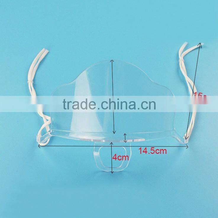 Factory hot sale over nose sanitary antibaterial clear transparent plastic smile face mask for food service in restaurant