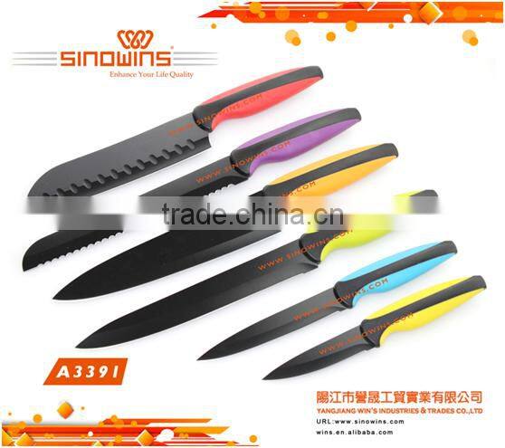 Hollow handle stainless steel 5 pieces kitchen knife set
