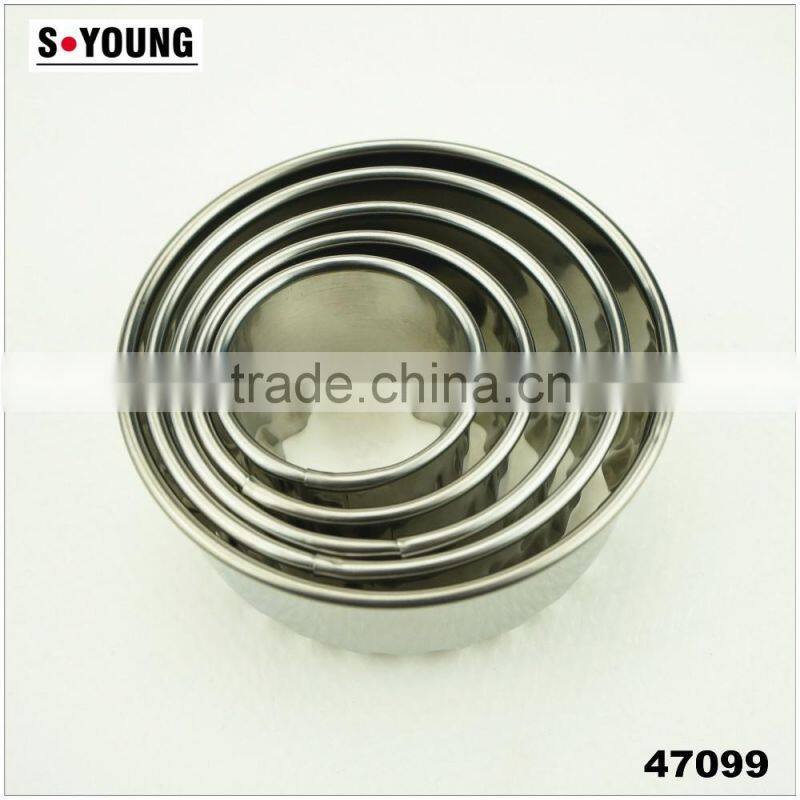 47099 5 pcs round shape stainless steel cookie cutter set
