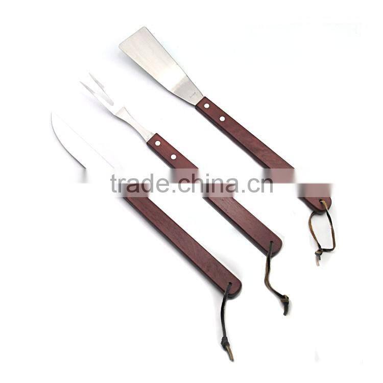 3pcs professional grade bbq utensils set for promotion