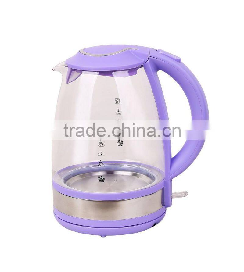 lead-free unique glass tea kettle led light