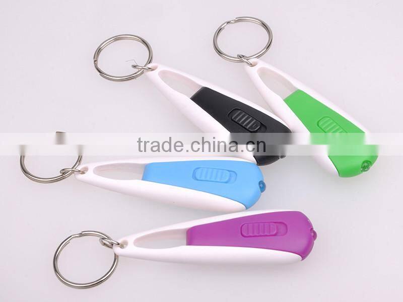 Promotion Custom Keychain Maker Mini Portable Plastic LED Keychain - White Light