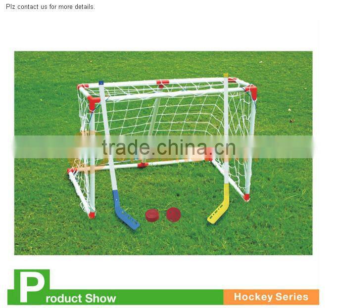 mini Hockey goal with hockey bat for kid deluxe hockey set