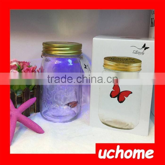 UCHOME Modern Glass Bright Butterfly Lamp Romantic Nightlight FOR Home Decoration Jar/Tank Butterfly Bottle Novelty Lighting