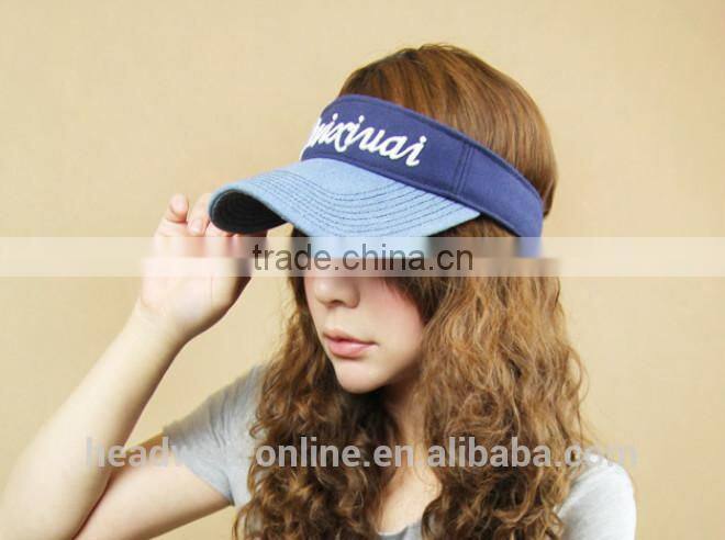 custom fashion sun visors with 3D embroidery