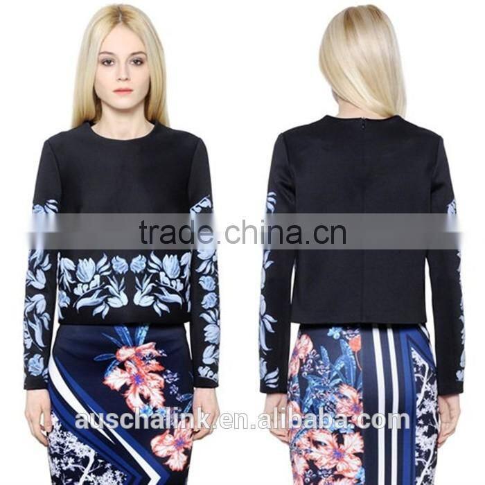 OEM service lady fancy embossed sweatshirt production