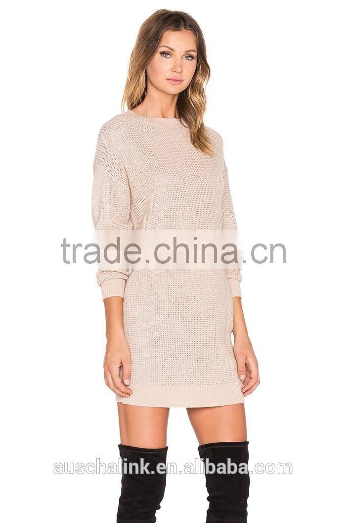 2016 hot sale light pink girls cheap sweater dresses wholesale