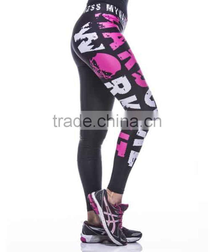OEM fully sublimation printing fashion Quick Dry Workout womens yoga pants